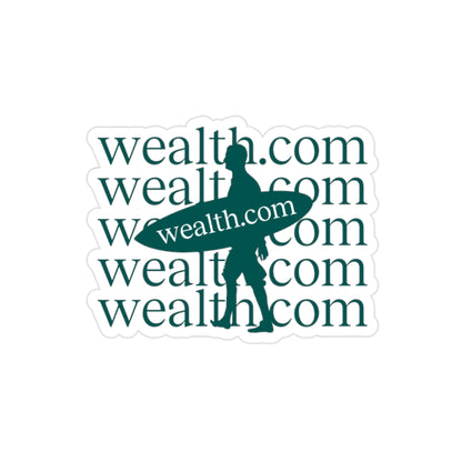 Transparent Wealth.com Surfer Sticker