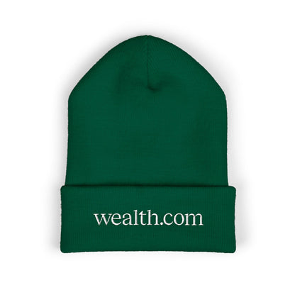 Cuffed Beanie with Wealth.com Embroidery