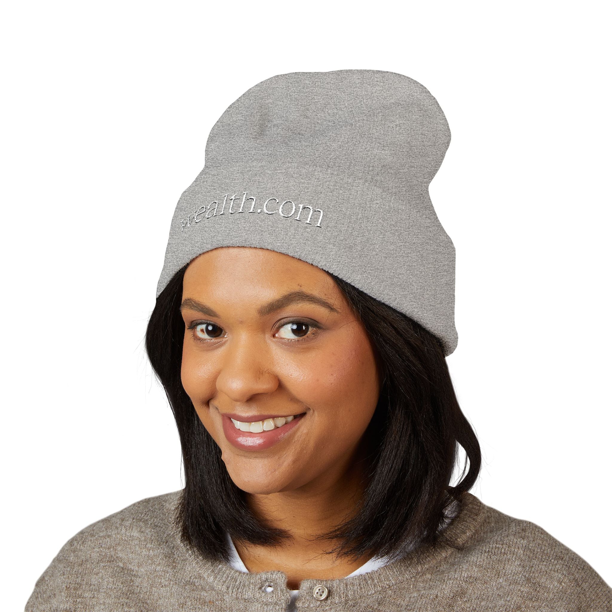 Cuffed Beanie with Wealth.com Embroidery